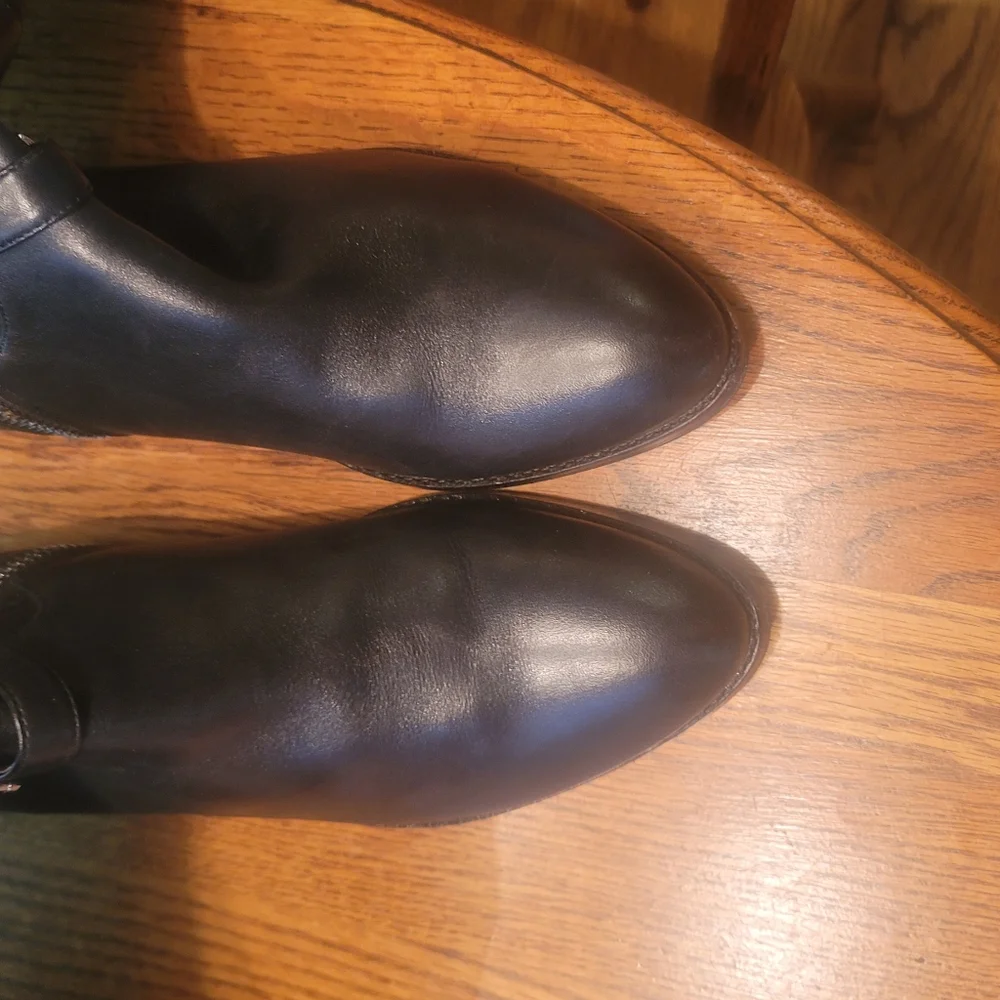 Donald Pliner Black Genuine Leather Tall Over The Knee Riding Boots Shoes Size 8